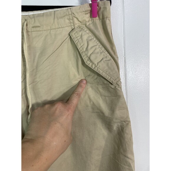 Abercrombie & Fitch Pants Womens Medium Baggy Beige Pants Ankle Ties Y2K - Picture 3 of 12
